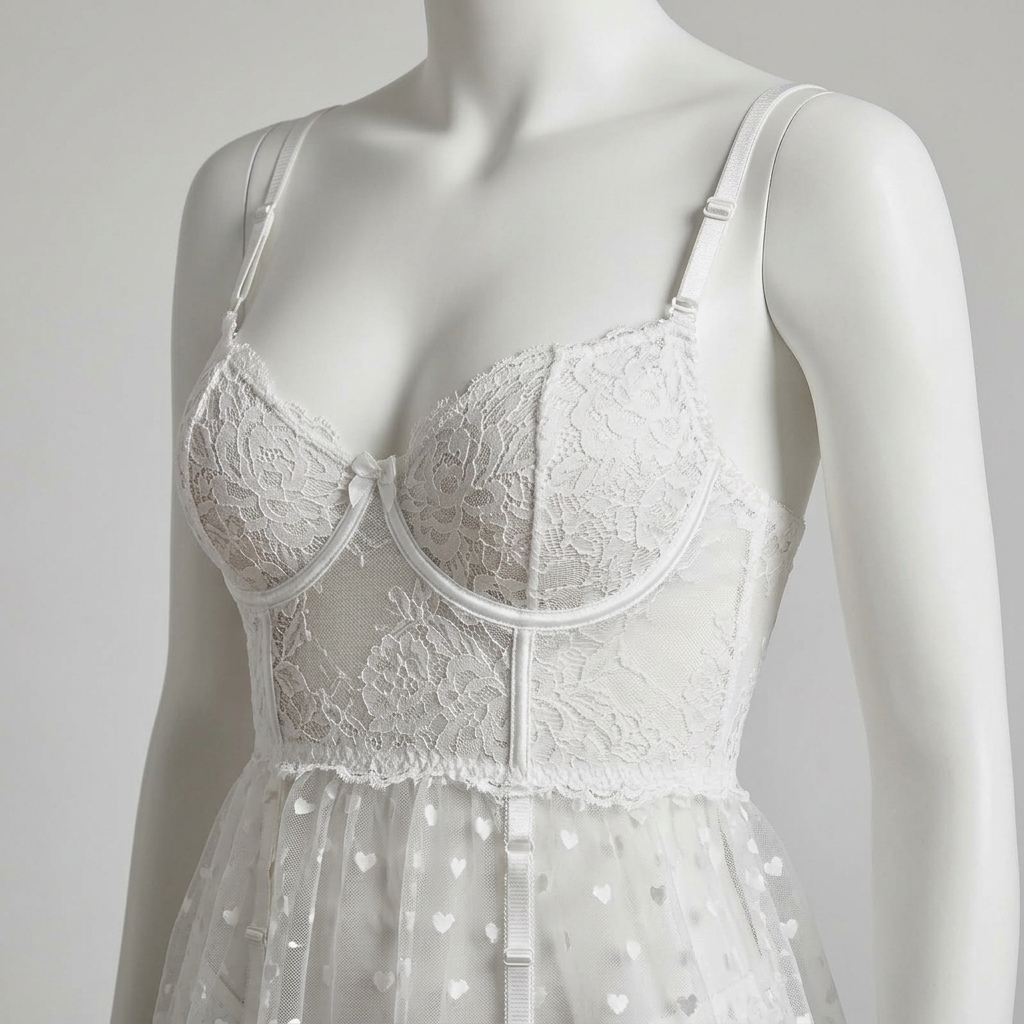 Set di Lingerie Bianca in Pizz - Babydoll Chemise Night recensione e prezzo
